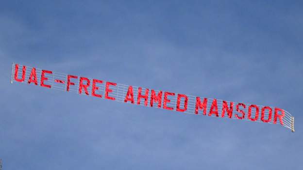 Manchester City v Liverpool: Banner asking for release of activist in UAE flown over stadium