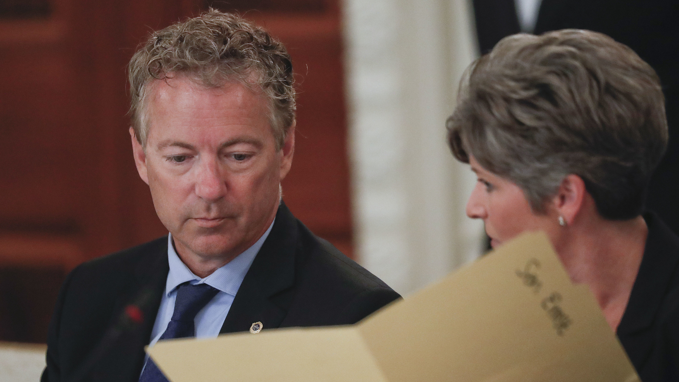 Rand Paul successfully used Heimlich maneuver on choking Joni Ernst at GOP lunch : NPR