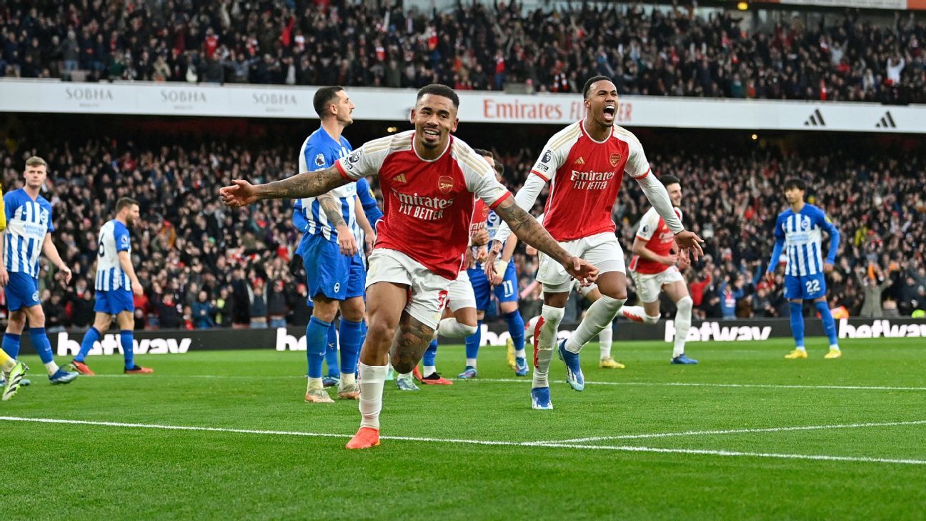 Arsenal end bad run vs. Brighton to capitalise on Man City’s stumble