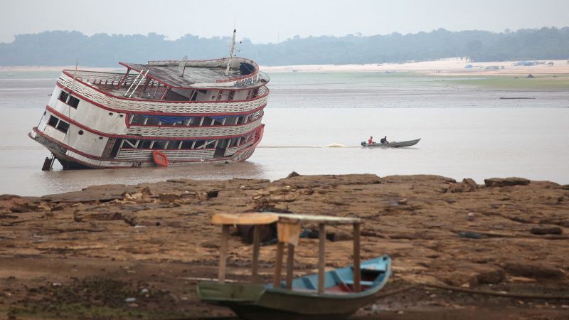 Amazon River falls to lowest level in 121 years amid a severe drought