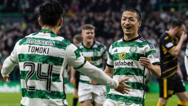 Celtic 4-2 Livingston: Brendan Rodgers ‘wasn’t comfortable’ as Daizen Maeda’s hat-trick helps holders into Scottish Cup semis