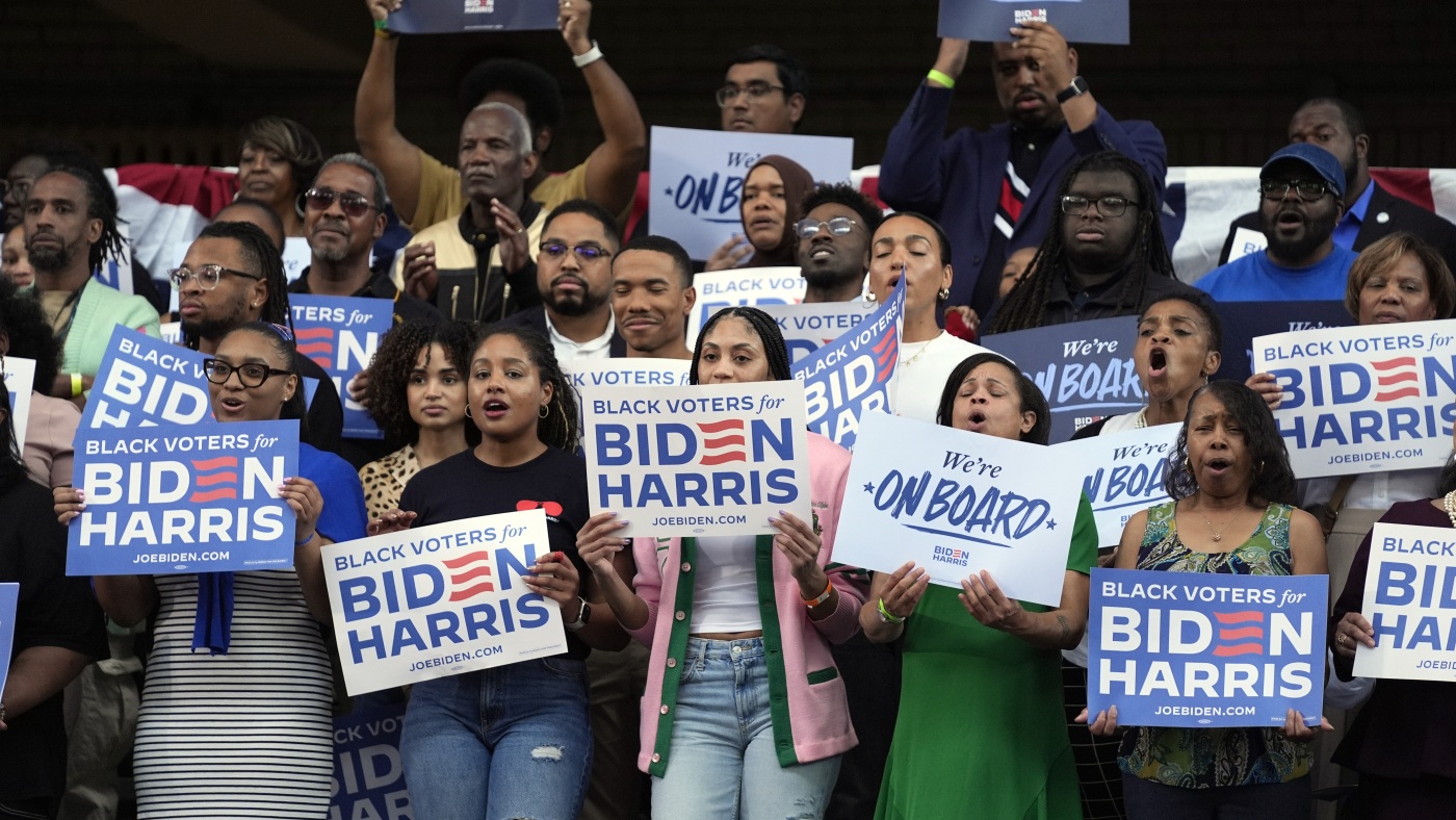 A new poll shows trouble for Biden with young voters, especially among voters of color : NPR