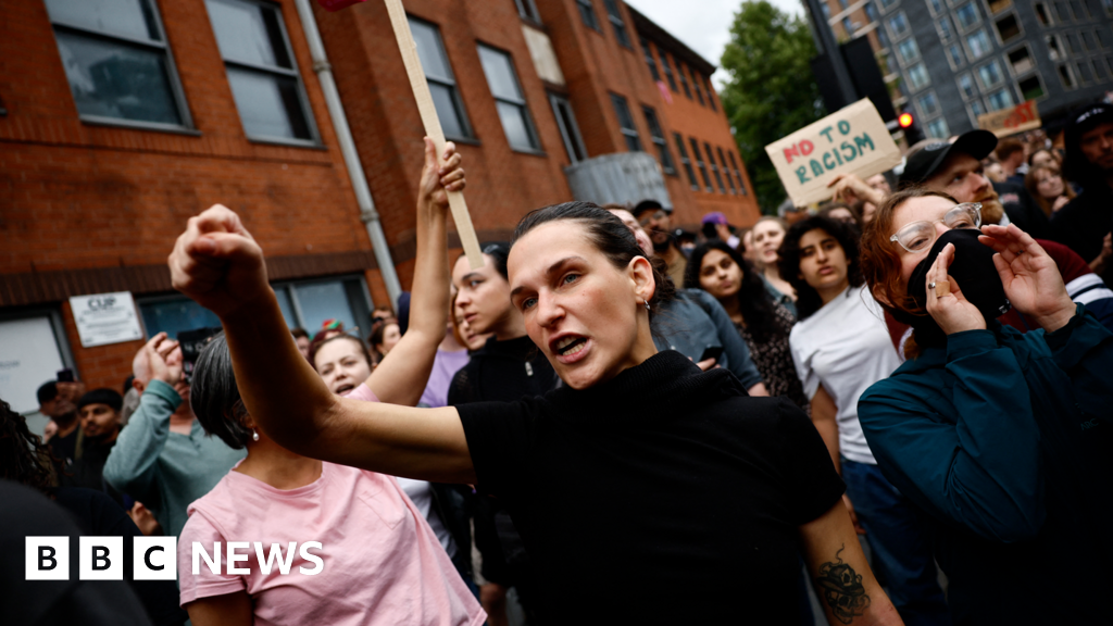 Thousands of counter-protesters rally after riots