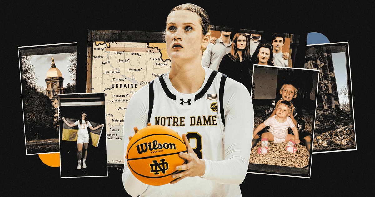 Notre Dame’s Kate Koval is a rising star in college basketball and a daughter of war-torn Ukraine