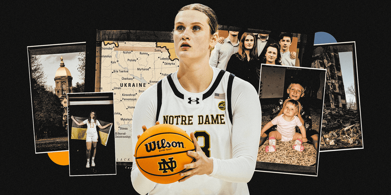 Notre Dame’s Kate Koval is a rising star in college basketball and a daughter of war-torn Ukraine