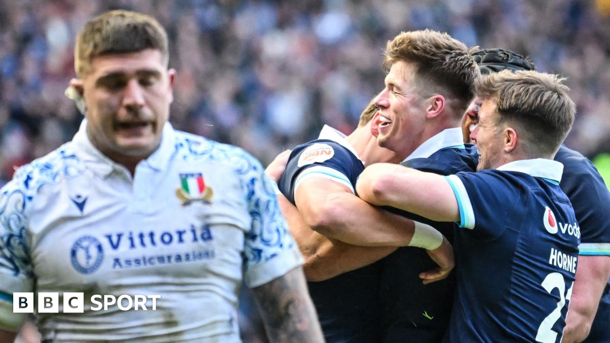 Six Nations 2025: Scotland 31-19 Italy – Huw Jones hat-trick inspires nervy win