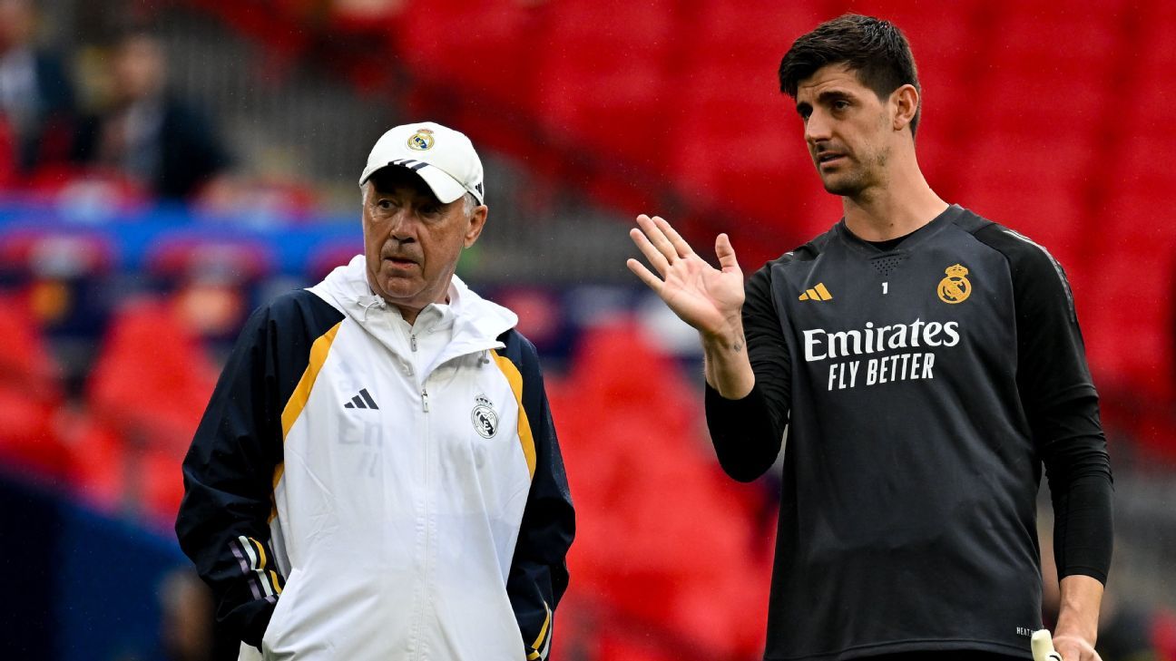 Real Madrid’s Carlo Ancelotti can lose temper – Thibaut Courtois