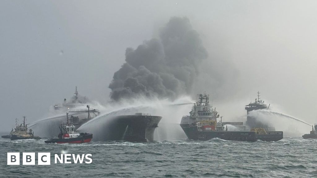 Ship carrying chemical hits jet fuel tanker