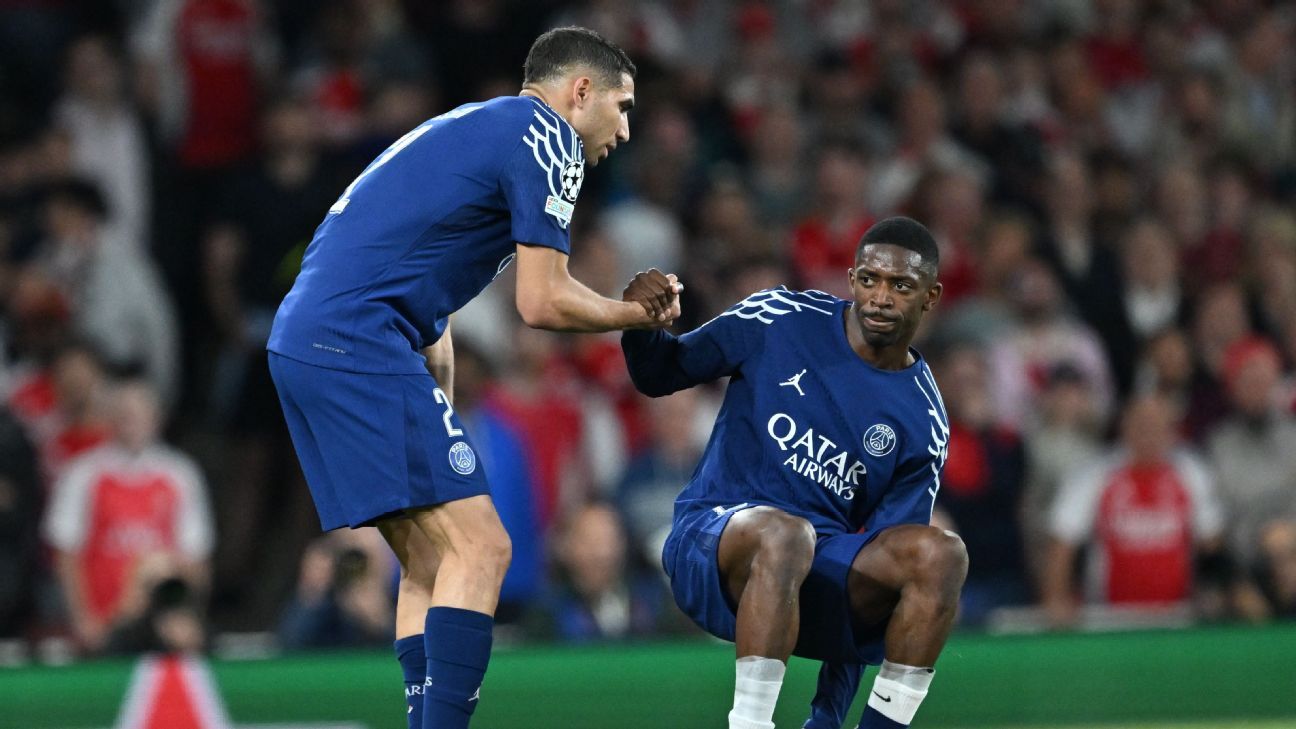 PSG hero Ousmane Dembélé, hamstring, in ‘doubt’ for 2nd leg