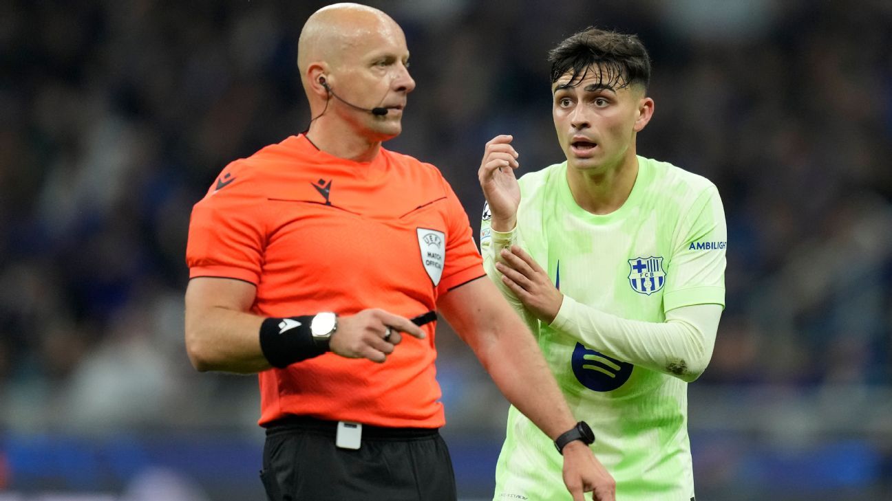 Barcelona’s Pedri: UEFA should ‘look into’ referee after Inter Milan loss