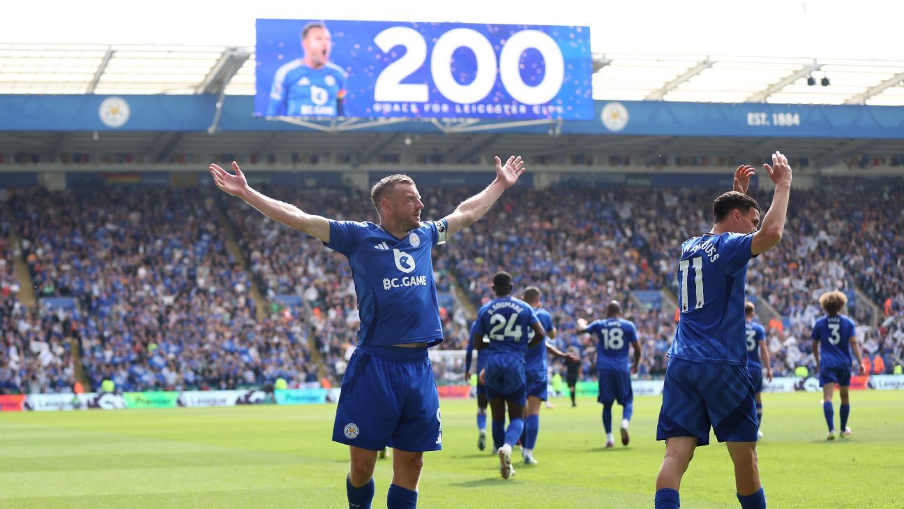 Jamie Vardy nets 200th Leicester City goal in farewell game