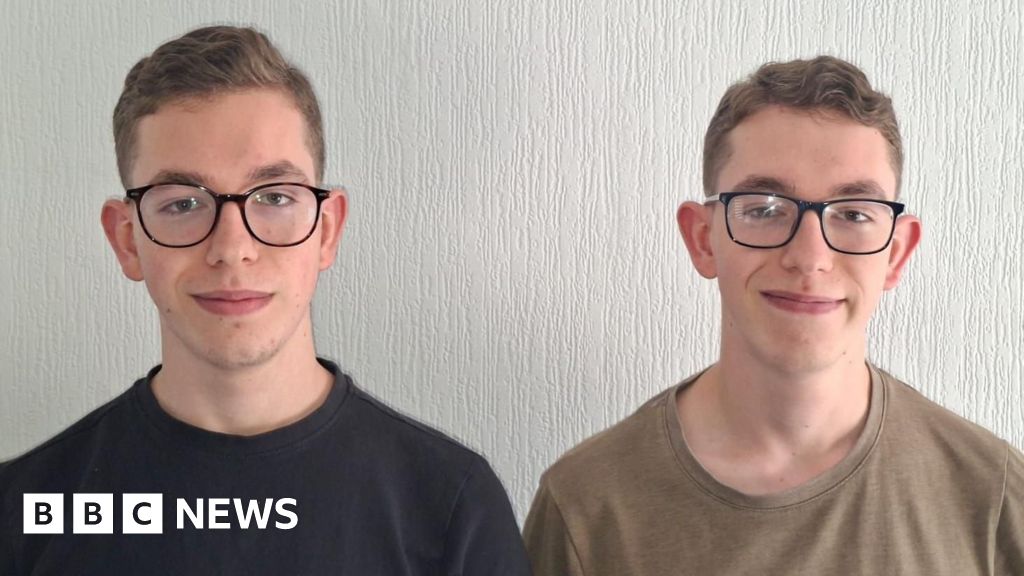 Twins among students celebrating exam results in Wales