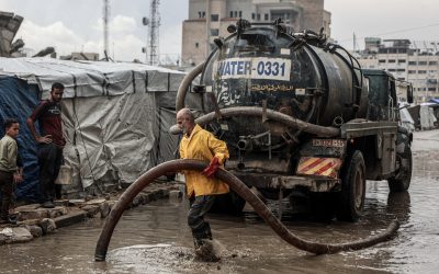 Displaced Palestinian families suffer as heavy rains flood Gaza tent camps | Israel-Palestine conflict News